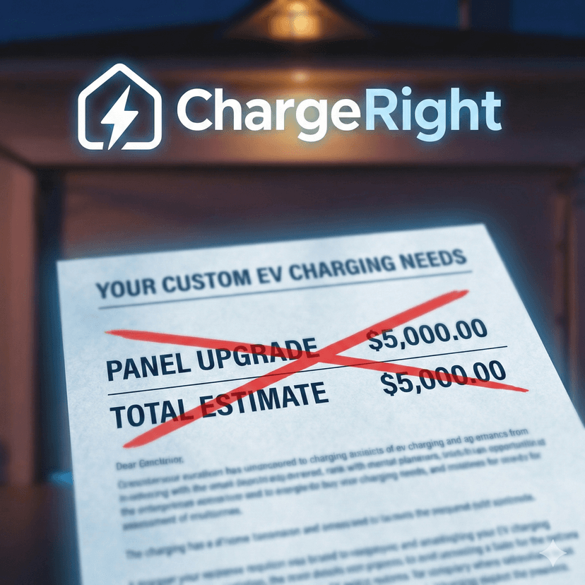 Sample ChargeRight PDF report showing NEC 220.82 load calculation results